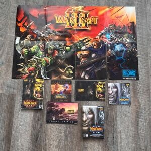 Warcraft III 3 Reign of Chaos Frozen Throne‎ Poster Manual Guide Catalog Lot